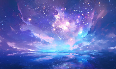 Wall Mural - starry night sky-generative ai