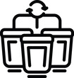 Waste segregation containers icon outline vector. Trash sorting bins. Ecological pollution measure