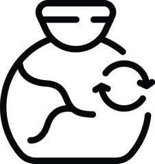 Poster - Glass recycling icon outline vector. Household waste segregation. Trash sorting materials