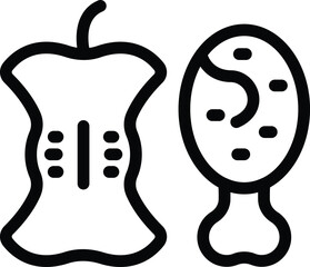 Poster - Organic waste icon outline vector. Biodegradable trash. Sorting household food rests