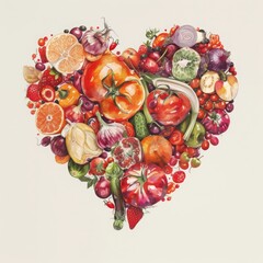 Wall Mural - heart made of flowers