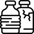 Plastic bottles waste icon outline vector. Glass garbage. Trash segregation management