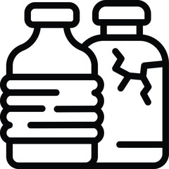 Poster - Plastic bottles waste icon outline vector. Glass garbage. Trash segregation management