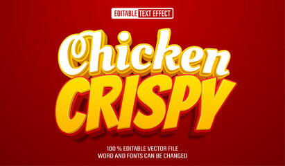 Leinwandbilder - Editable 3d text style effect - Chicken Crispy text effect Template