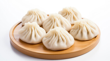 Xiao long bao Chinese dumpling, white background