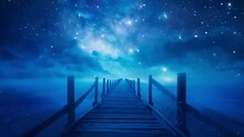 An Infinite Bridge Stretches Towards A Horizon Lit By Starlight In A World Where Every Dream Is Within Reach