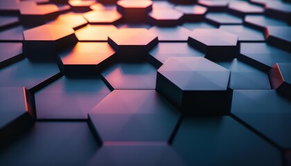 Wall Mural - hexagonal pattern. futuristic background. 3d rendering.