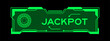 Green color of futuristic hud banner that have word jackpot on user interface screen on black background