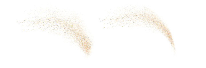 Wall Mural - Gold spray with glitter on white background PNG. Golden magic star dust. A bright explosion of glitter. Sparkling fireworks. Vector illustration	