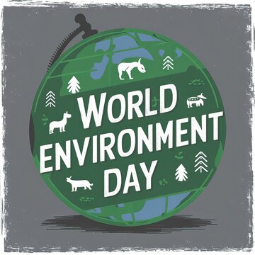 World Environment Day, Social Media Post. illustration, Vector. world environment day poster. Concept of World Environment Day, Environment Day, Green Nature, Happy Environment day, Post, Banner, Post