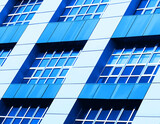 Fototapeta Nowy Jork - Diagonal symmetrical windows of office building illustration backdrop