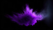 Purple color smoke brush black isolated transparent template dispersion dust explosion burst floating blast background abstract texture smoky ball cloud exploding.