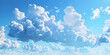Beautiful blue sky with beautiful big clouds Cloudy blue sky abstract background, blue sky background with tiny clouds, 3d rendering.
