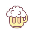Cute beer icon. Hand drawn illustration of a pint of foam beer isolated on a white background. Vector 10 EPS.