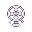 Cute blower icon. Hand drawn illustration of an electric fan isolated on a white background. Vector 10 EPS.