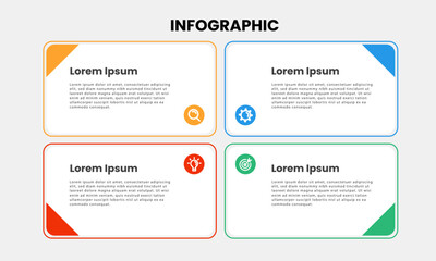Fototapete - Business infographic template. Infographic element design with 4 steps, options and sections. Vector illustration