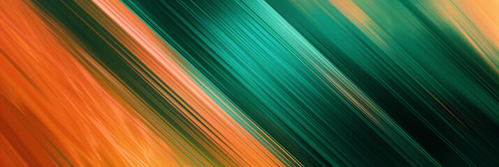 Wall Mural - acute diagonal stripes of emerald green and dusk orange, ideal for an elegant abstract background