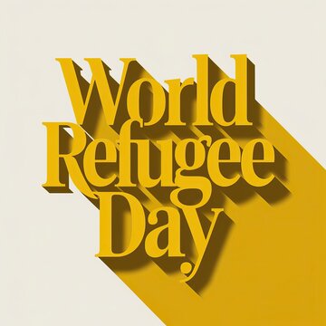 World Refugee Day, Vector. World Refugee Day Poster, Typescript, World Refugee Day Banner,  Poster, Card, Design. Refugee Day, Calligraphy. Story. Refugee Day Poster, illustration. on. Refugees People