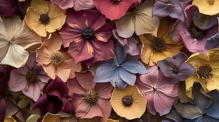 Wall Mural -  a close-up texture of a variety of dried flowers