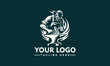 © syahed - blacksmith vector logo design features a blacksmith in a pose that shows his skill and tenacity in his work