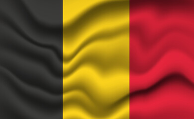 Wall Mural - Waving Belgian Flag 3D Illustration. The National Flag of Belgium.