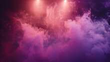 Soft Coral Smoke Wafting Over A Stage Under A Bright Purple Spotlight, Creating A Gentle, Romantic Visual.