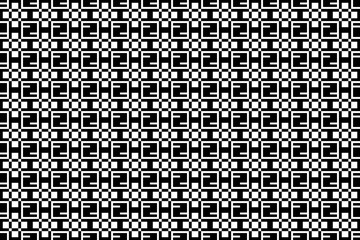 Poster - black and white seamless textile pattern. Endless repeating pattern in black and white colors. Abstract geometric decorative ornamental design for fabric swatch, textile, graphic design, wrapping. 