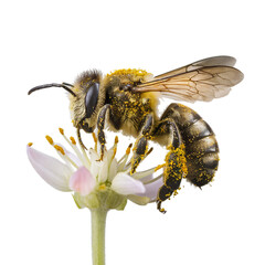 Honey Bee isolated on transparent background, Generative ai