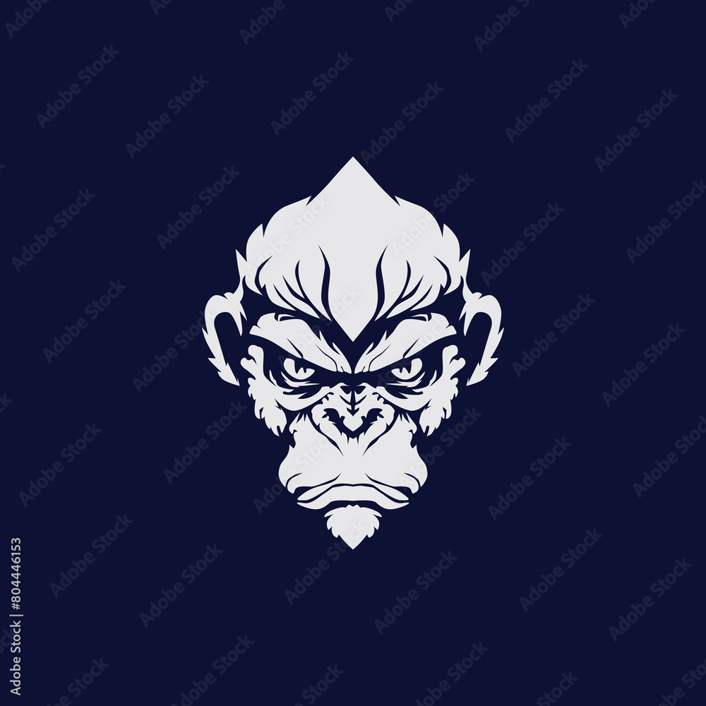 Gorilla face Logo vector clipart Monkey head mascot. Gorilla head icon ...