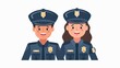 © rabbit75_fot - Vector illustration of cute cartoon male and female police officer character