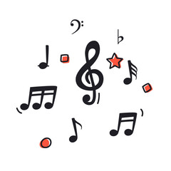 Cute music notes icons set vector, black notes symbol, music notes symbol