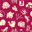 Seamless pattern with icons of traditional Chinese medicine.