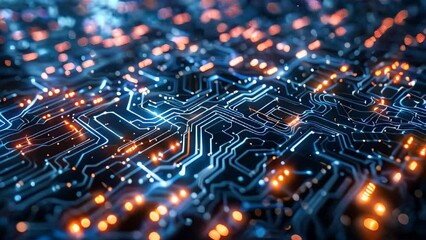 Poster - Abstract generic electronic circuit animation