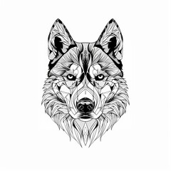 Head portrait of a Husky dog. Vector illustration