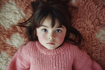 Wall Mural - Cute little girl child in sweater
