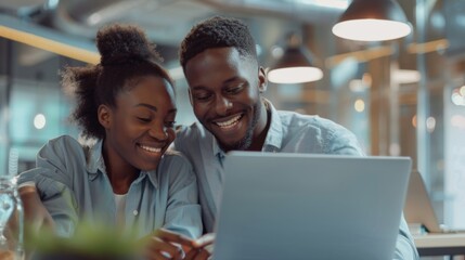 Wall Mural - Shared Moment Over Laptop Screen