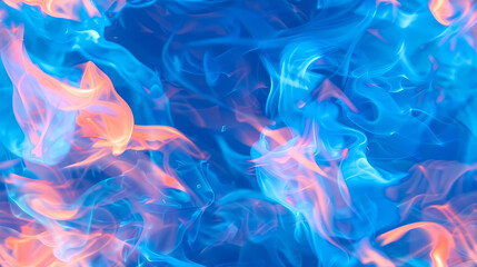 Wall Mural - Vivid Blue and Orange Flames Abstract Art