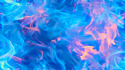 Wall Mural - Vivid Blue and Orange Flames Abstract Art