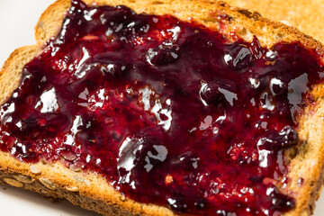 Canvas Print - Healthy Homemade Blueberry Jam and Toast