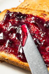 Canvas Print - Healthy Homemade Blueberry Jam and Toast