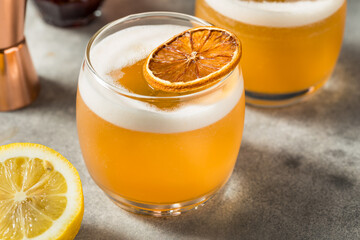 Canvas Print - Cold Boozy Whiskey Sour Cocktail