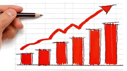 Aufkleber - hand drawing graph on white paper