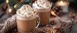 Two Cups of Hot Chocolate With Whipped Cream
