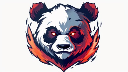 Wall Mural - mascot logo design of a panda with bold line. clipart vector illustration.