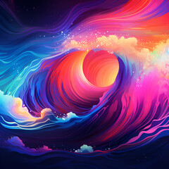 Wall Mural - Abstract colorful waves of sea