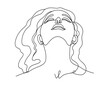 Continuous line hand drawing Woman's face. Female portrait, Head of a girl. Beauty concept. Fashion model. Vector black line on white background illustration