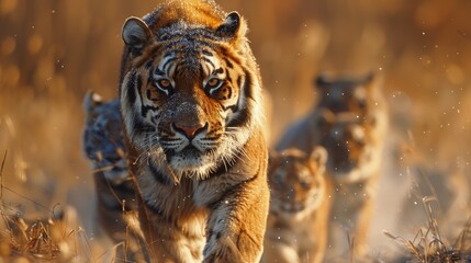  Community forum on managing human-wildlife conflict, diverse stakeholders, serious discussions, potential solutions. Photorealistic. HD.