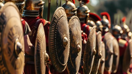 Wall Mural - Historic roman army closeup created with Generative AI