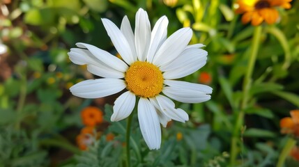 Poster - Daisies grow in the garden in summer when it is sunny