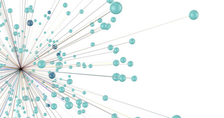 Poster - Motion of digital data flow. Communication and technology network concept with moving lines and dots